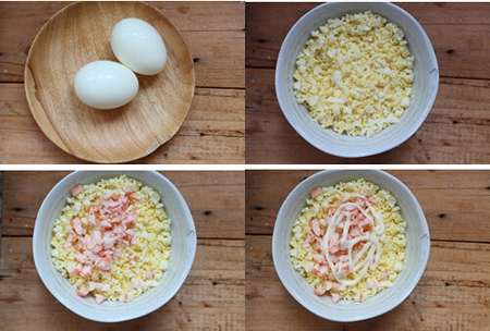 鲜虾<a href=/shicai/rouqin/JiDan/index.html target=_blank><u>鸡蛋</u></a>色拉酿番茄步骤5-8