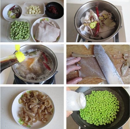 <a href=/shicai/rouqin/ZhuRouPi/index.html target=_blank><u>猪皮</u></a>辣豆步骤1-6