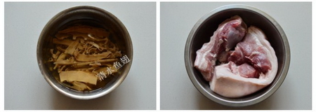 <a href=/shicai/mimian/GanSun/index.html target=_blank><u>干笋</u></a>红烧肉步骤1-2