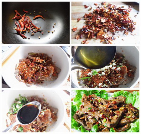 香辣滑<a href=/shicai/rouqin/ZhuGan/index.html target=_blank><u>猪肝</u></a>步骤6-10