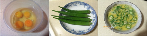 <a href=/shicai/shucai/QiuKui/index.html target=_blank><u>秋葵</u></a>煎<a href=/shicai/rouqin/JiDan/index.html target=_blank><u>鸡蛋</u></a>步骤1-3