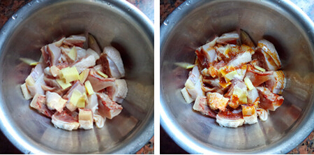 <a href=/shicai/shucai/HeYe/index.html target=_blank><u>荷叶</u></a>蒸鸡步骤1-2