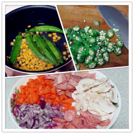 <a href=/shicai/rouqin/PeiGen/index.html target=_blank><u>培根</u></a><a href=/shicai/mimian/ZhiShi/index.html target=_blank><u>芝士</u></a>焗饭步骤1-2