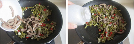 酸<a href=/shicai/shucai/DouJiao/index.html target=_blank><u>豆角</u></a>炒腰花步骤15-16