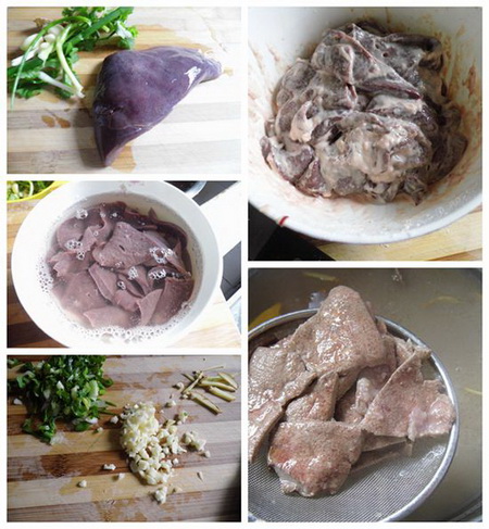 香辣滑<a href=/shicai/rouqin/ZhuGan/index.html target=_blank><u>猪肝</u></a>步骤1-5