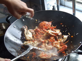 避风塘炒蟹步骤6