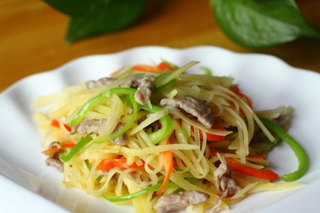 <a href=/shicai/shucai/TuDou/index.html target=_blank><u>土豆</u></a>丝炒肉