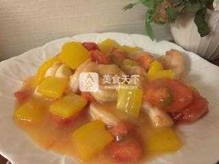 虾仁炒<a href=/shicai/shucai/XiHongShi/index.html target=_blank><u>西红柿</u></a>