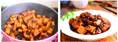 梅菜干<a href=/shicai/shucai/XiangYu/index.html target=_blank><u>香芋</u></a>焖肉步骤11-12