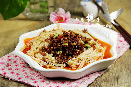 鱼香肉沫金针菇