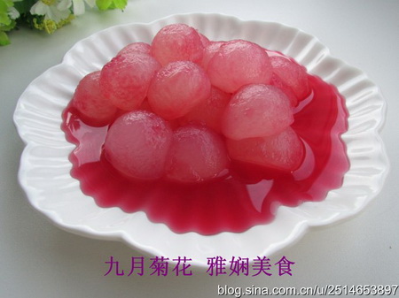 胭脂<a href=/shicai/shucai/DongGua/index.html target=_blank><u>冬瓜</u></a>球