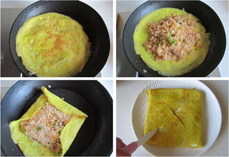 泡菜蛋包饭步骤13-16