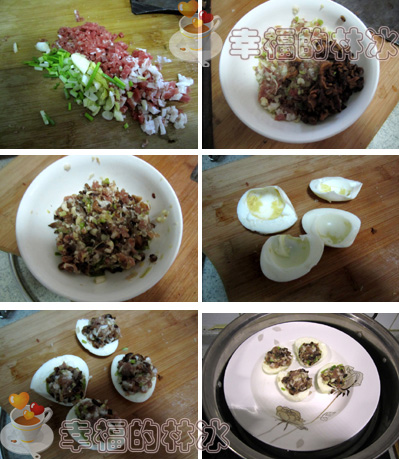 <a href=/shicai/rouqin/JiDan/index.html target=_blank><u>鸡蛋</u></a>酿肉步骤1-6