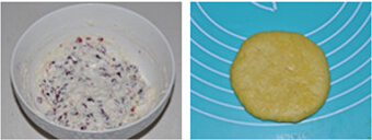 <a href=/shicai/shucai/NanGua/index.html target=_blank><u>南瓜</u></a><a href=/shicai/guopin/ManYueMei/index.html target=_blank><u>蔓越莓</u></a>乳酪包步骤7-8