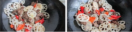 莲<a href=/shicai/shucai/Ou/index.html target=_blank><u>藕</u></a>炒<a href=/shicai/rouqin/NiuRou/index.html target=_blank><u>牛肉</u></a>步骤7-8