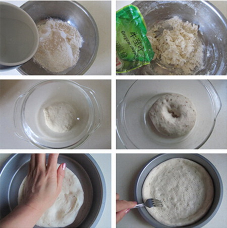 烤肉番茄披萨步骤1-6