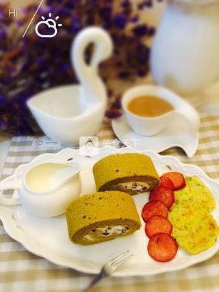 抹茶蜜豆蛋糕卷