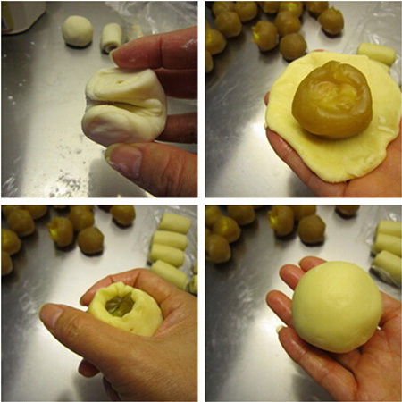 莲蓉馅蛋黄酥步骤6