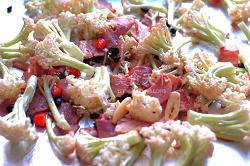 <a href=/shicai/rouqin/PeiGen/index.html target=_blank><u>培根</u></a><a href=/shicai/diaoweipin/DouChi/index.html target=_blank><u>豆豉</u></a>烤<a href=/shicai/shucai/CaiHua/index.html target=_blank><u>菜花</u></a>