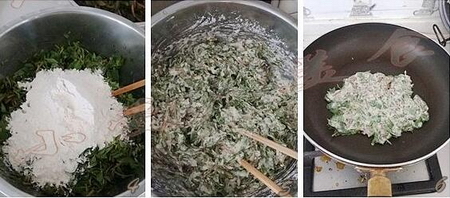 <a href=/shicai/shucai/MaChiXian/index.html target=_blank><u>马齿苋</u></a>饼步骤4-6