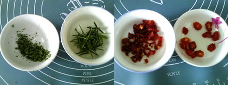 <a href=/shicai/guopin/ShengNvGuo/index.html target=_blank><u>圣女果</u></a>干迷迭香佛卡夏步骤2