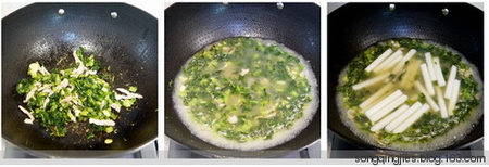 雪菜肉丝煮<a href=/shicai/mimian/NianGao/index.html target=_blank><u>年糕</u></a>步骤7-9
