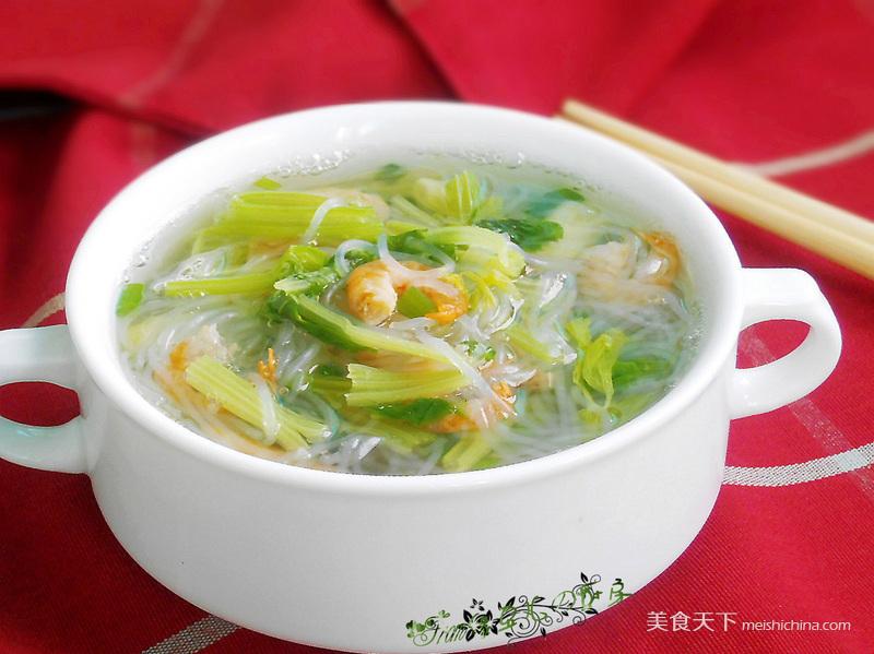 <a href=/shicai/mimian/FenSi/index.html target=_blank><u>粉丝</u></a>虾米<a href=/shicai/shucai/QinCai/index.html target=_blank><u>芹菜</u></a>汤