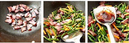 腊五花爆炒小<a href=/shicai/shucai/HuangGua/index.html target=_blank><u>黄瓜</u></a>步骤3-5