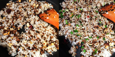 <a href=/shicai/shucai/YaCai/index.html target=_blank><u>芽菜</u></a><a href=/shicai/guopin/HuaSheng/index.html target=_blank><u>花生</u></a>肉碎炒饭步骤7-8