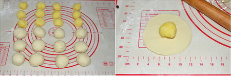 Hello kitty奶黄包步骤11-12