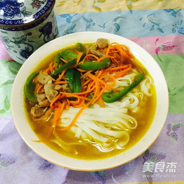 圆椒瘦肉面的做法