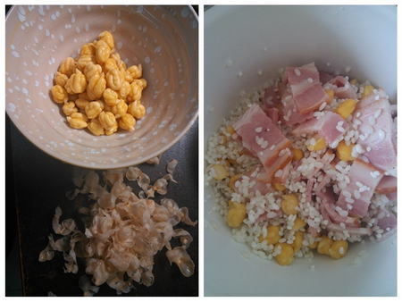 鹰嘴豆<a href=/shicai/rouqin/PeiGen/index.html target=_blank><u>培根</u></a>粽子步骤1-2