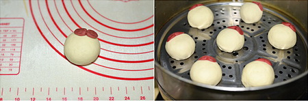 Hello kitty奶黄包步骤13-14
